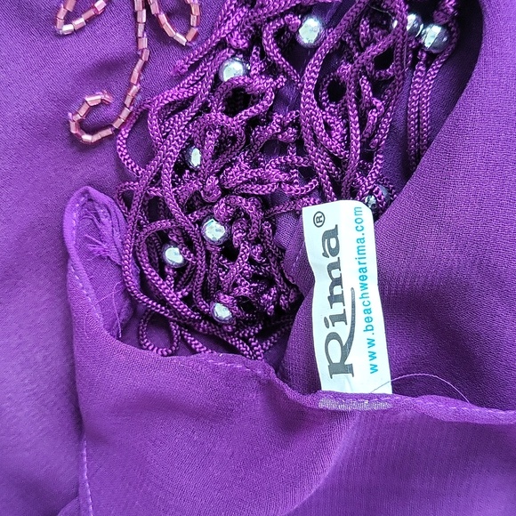 Rima Purple Beaded Sarong NWOT - Picture 5 of 8